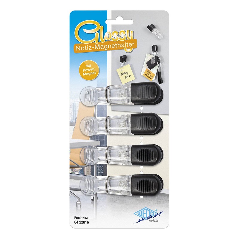 Wedo 6422016 – Magnetic Clip (Glossy Plastic Ribbed Strong Hold)