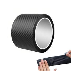 Car Side Step Protection Side Steps Protective Film Protection Anti-Scratch Hidden Scratch Cover Bumper Protection Shock Proof Sticker Door Edge Protector (Width 7cm x Length 5m), Black)