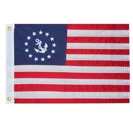 AMZFLAG American Yacht Ensign Marine Flag 2x3 ft Embroidered US Yacht Ensign Nautical Boat Flags 24x36 inches with 2 Brass Grommets