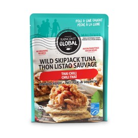 Raincoast Trading Global Wild Skipjack Tuna Pouches Thai Chili Wild Caught Certified Sustainable Pole and Line High Protein Ready to Eat Meal Prep - Pack of 6 2.6oz Pouches