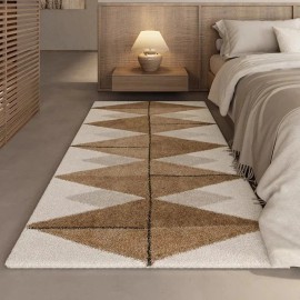 Floor Mats for Bedroom Bedside Carpet for Living Room Home Decoration Foot Mat Soft Plush Minimalism Rugsize: 100*160cm, color: yellowish-white5