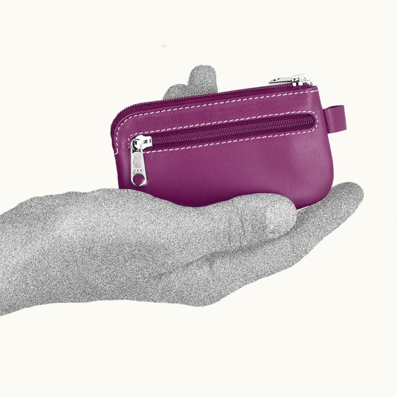 MANAGE Leather Key Case with Coin Compartment and Key Ring