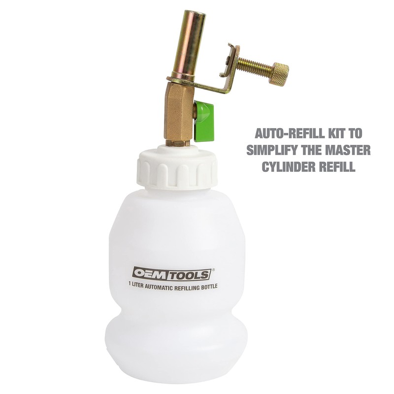 OEMTOOLS 22505 1L Pneumatic Brake Bleeder Kit with Refill Bottle,