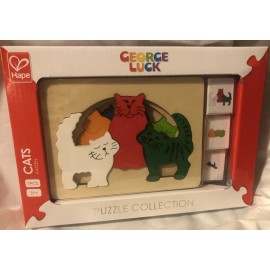 Hape George Luck 7 Piece Cat puzzle Multicolor Rare (Hape International AG)