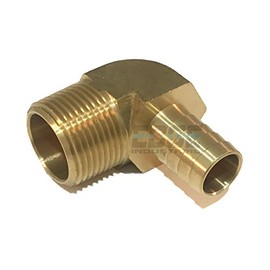 EDGE INDUSTRIAL 5/8" Hose ID to 3/4" Male NPT MNPT 90 Degree Elbow Brass Fitting Fuel/AIR/Water/Oil/Gas/WOG (Qty 01)