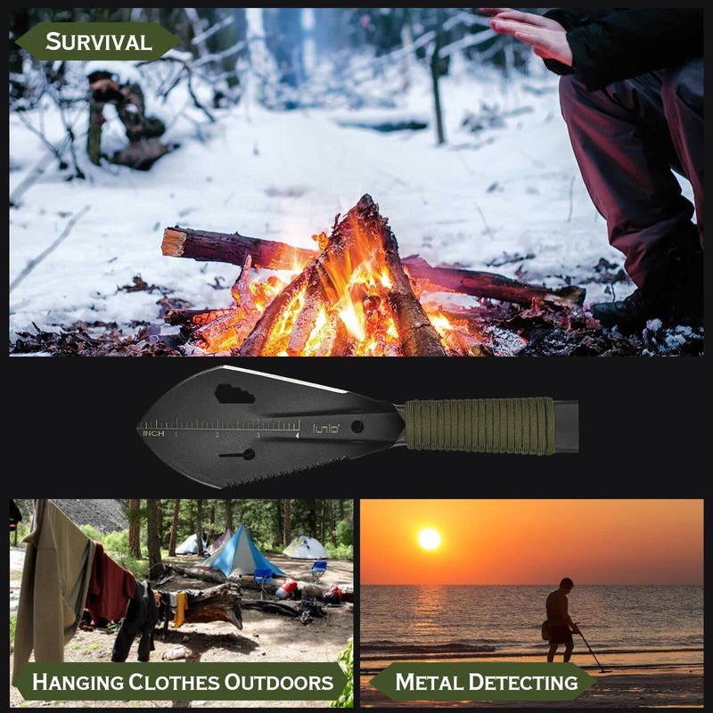 iunio Hiking Trowel, Camping, Backpacking, Portable Shovel, Multitool, Ultralight Camp
