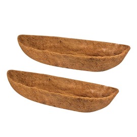 POFET 2 x Wall-Mounted Coco Liner Trough 24 Inch Coconut Fibre Planter Liners for Hanging Baskets Window Box