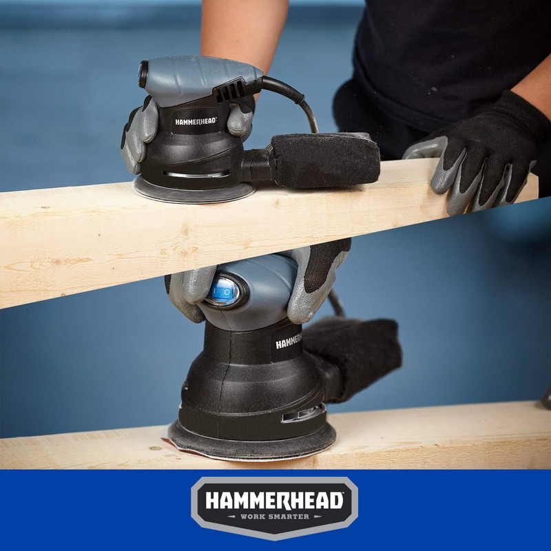 Hammerhead 2.0-Amp 5-Inch Random Orbit Sander with 12pcs Sanding Paper