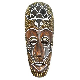African Wooden Mask 30 cm Turtle Design
