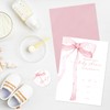 Whaline 25 Packs Pink Bow Baby Shower Invitations with Envelopes