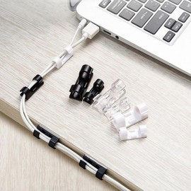 20-Pack Wire Cable Clips Organizer & Management Holders for Laptops Cable Transparent/Small 5ea