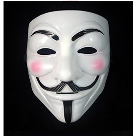 Inception Pro Infinite Mask color white of Carnival Woman and Man with the face of V for Vendetta Guy Fawkes movie Famous Anonymous - Hllw