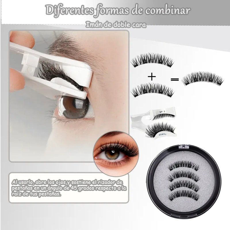 Magnetic False Eyelashes, Classic Style, With Clip