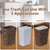 Trash Can with Lid, 2.6 Gallon Small Rattan Trash Can