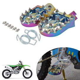 JFG RACING Dirt Bike Foot Pegs,Enamelling Dirtbike Foot Rest Pedal Footpegs Billet MX for KX250F 06-18/KX250 19-22/KX450F 07-18/KX450 19-23/KLX450R 08-13/KX250X 21-23/ KX450X 21-23