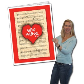 VictoryStore Jumbo Greeting Cards: Giant Valentine's Day Card (Heart with ‘Wild Thing’), 2 feet x 3 feet Card with Envelope