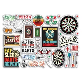 A4 Sticker Sheet Darts Vinyl Stickers - Player Club Pub Men Women Kids Sport Hobbies Hobby Travel Scrapbooking Journal Decor #81271