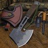 BA-KOR 12.2-inch DC53 Steel 10mm Thick Multi-Functional Survival Axe for