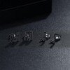 LiBihong Black Cubic Zirconia Alphabet Letter Stud Earrings, Sterling Silver