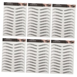 SAFIGLE 6 Sheets Eyebrow Stickers Fake Eyebrows Eyebrow Tattoo Stickers Black Transfer Stickers