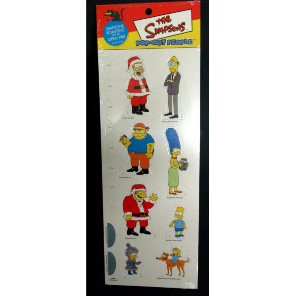 THE SIMPSONS POP-OUT PEOPLE MERRY XMAS SET 8 characters and