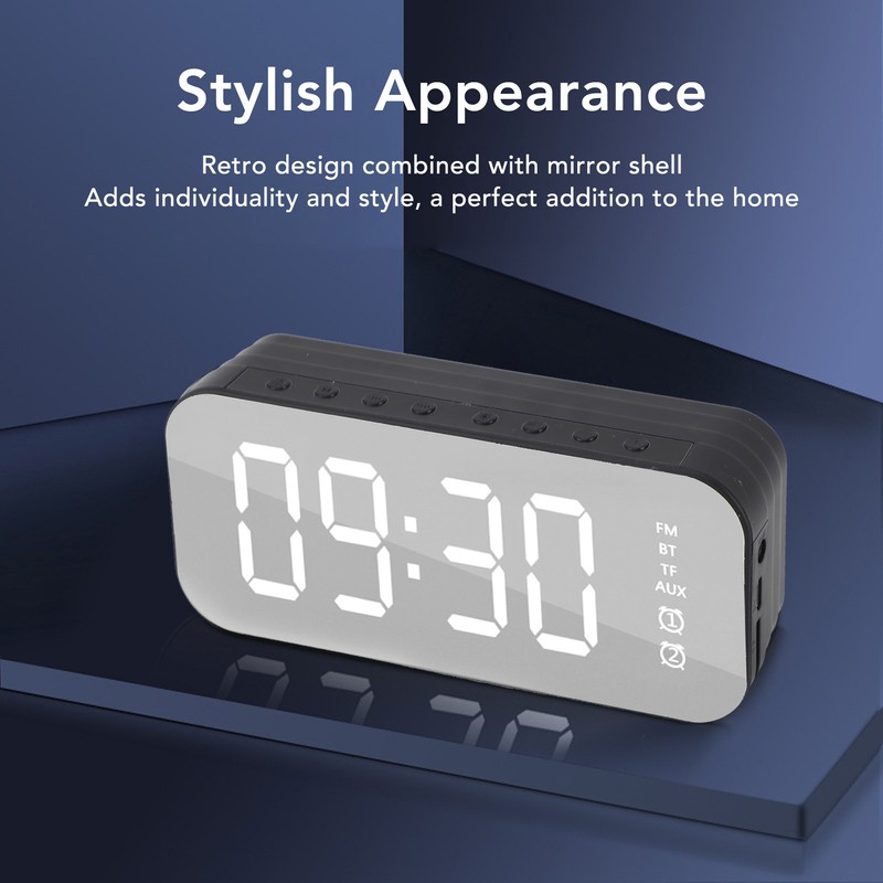 Bluetooth Speaker Alarm Clock Retro Small Multi Functional Desk Subwoofer