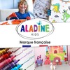 Aladine 3042032-10 Malstifte für die Badewanne, abwaschbare Bademalstifte für Kinder
