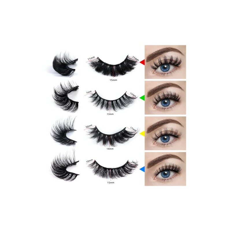 False Eyelashes Dramatic Fluffy 6D Mink Lashes - 20 Pairs
