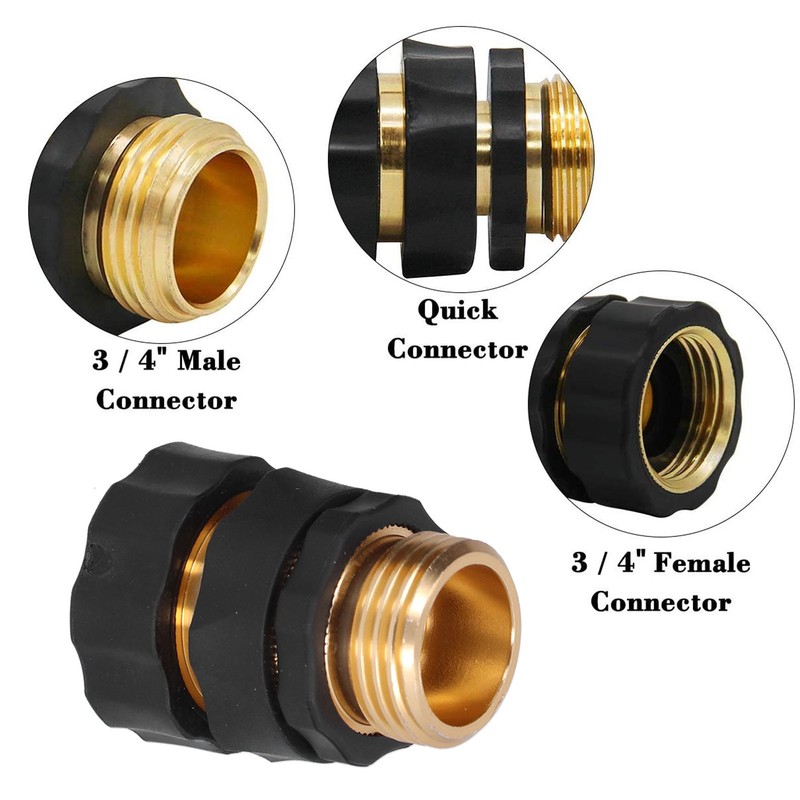 4Pcs Garden Hose Quick Connector Brass High Hardness Durable No
