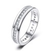 JewelryPalace Cubic Zirconia Eternity Wedding Bands For Women, 14K White