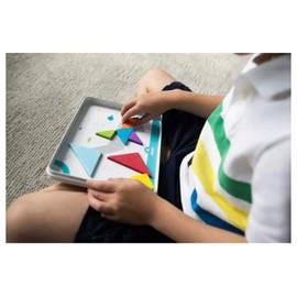 Chuckle & Roar - Shape Makers - Tangram Puzzle for Kids 3 and up - Magnetic Foam Blocks with Tray - Educational and Engaging Fun for Toddlers