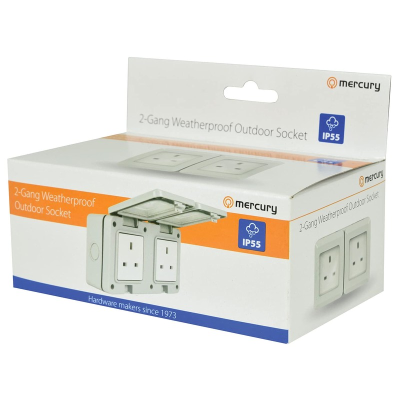 Mercury 429.918UK | Weatherproof Double Mains Outdoor Socket
