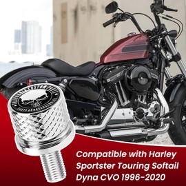 GUAIMI Stainless Knurled Fender Seat Bolt Screw 1/4"-20 Thread Compatible with Harley 1996-2026 Sportster Touring Softail Dyna CVO Electra Glide Street Glide - Skeleton Skull