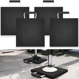 Drydiet 4 Pcs Rv Jack Blocks Pads Stabilizing Outrigger Pads Rv Leveling 12 x 12 x 1 Inches Stackable Waterproof Handle for Tow, Service Truck, Trailer, Crane, Wrecker Landing Gear, Black