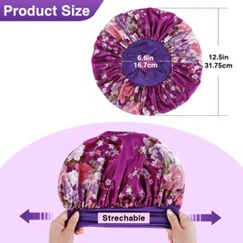 PIEMEET 10 Pcs Bonnets for Women,Satin Bonnet with Elastic Wide Band,Hair Bonnet for Sleeping,Silk Bonnets Sleeping Cap for Nature Curly Hair(Multicolor)