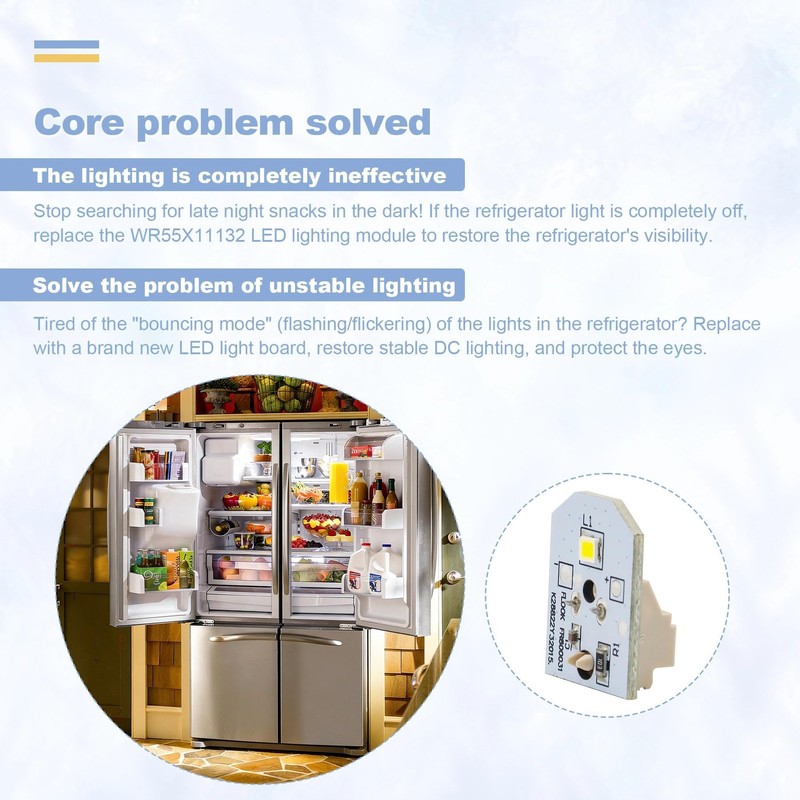 yrjns WR55X11132 WR55X25754 Refrigerator LED Light Fit for GE Refrigerator,