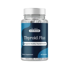 Santo Remedio Thyroid Plus, Thyroid Health, Healthy Brain, Healthy Energy Levels, Immune Health, Contains Vitamin B12, Iodine, Selenium, Zinc, Copper, L-Tyrosine, 60 Capsules, 30 Servings