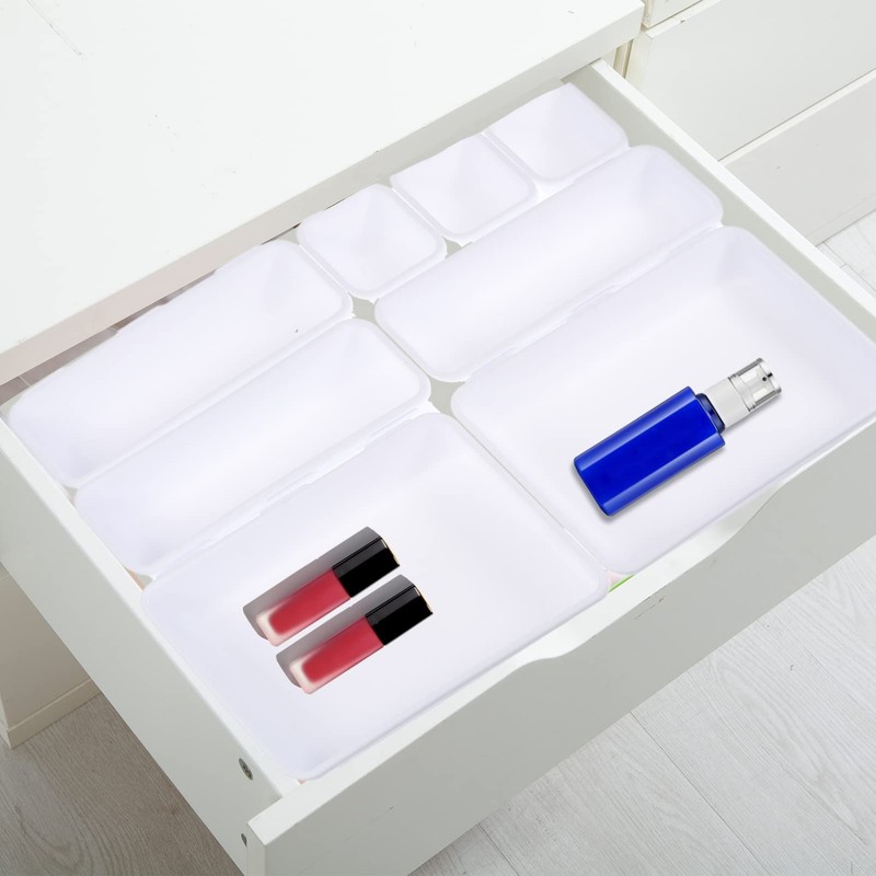 Healeved 8pcs Compartmentalized Storage Boxes for Home Organization Versatile Drawer