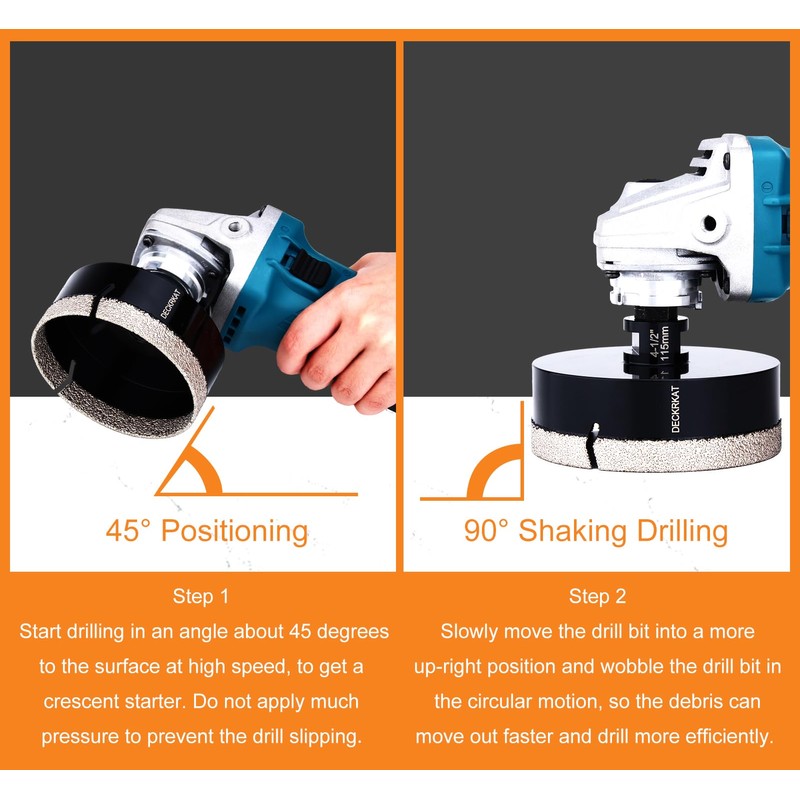 4-1/2" Diamond Hole Saw, 115mm Tile Hole Saw Drill Bit