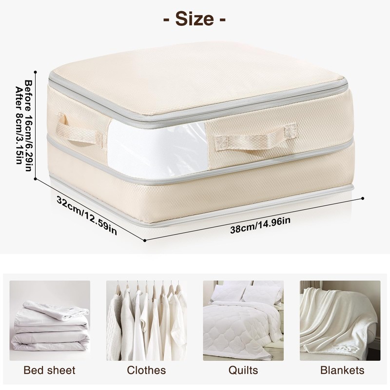 Homsorout Ultra Space Saving Compression Organisers - Set of 6,
