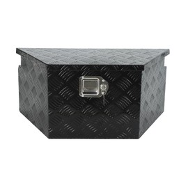 EASYBERG Trailer Tongue Box with Lock and Keys, 26" x 11.8" x 12" Aluminum Trailer Tool Box, Heavy Duty Trailer Storage Tool Box for Pickup Truck Bed, RV Trailer