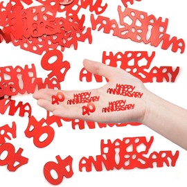 40th Anniversary Confetti 40 Wedding Anniversary Decorations Foil Metallic Glitz Table Scatter Sprinkles Happy Anniversary Red Table Confetti Birthday Anniversary Party Table Party Decorations