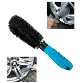 HOMESHOPA Wheel Brush, Easy Reach Non-Abrasive Bristles with Non Slip Grip, Effective Washing Cleaning Of Alloy & Steel Rims for Car Motorcycles Bicycles