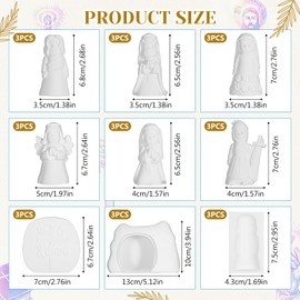 Zubebe 27 Pcs DIY Easter Jesus Resurrection Scene Set Paint Your Own Jesus Character Ornaments Ready to Paint Mini Small Jesus Figurines Sunday School Christian Holy Saturday Gift