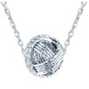 feilok 925 Sterling Silver Necklaces for Women Knitted wool ball