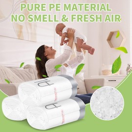 ALLCLEAN 4 Gallon Small Trash Bags, 180 Bags Unscented Small Garbage Bags, Drawstring Trash Bag for bathroom, Office, Kitchen. Extra Thick Recyclable Small Trash Can(10-15) Liners