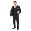 King Formal Wear Elegant Men's Black Two Button Three Piece