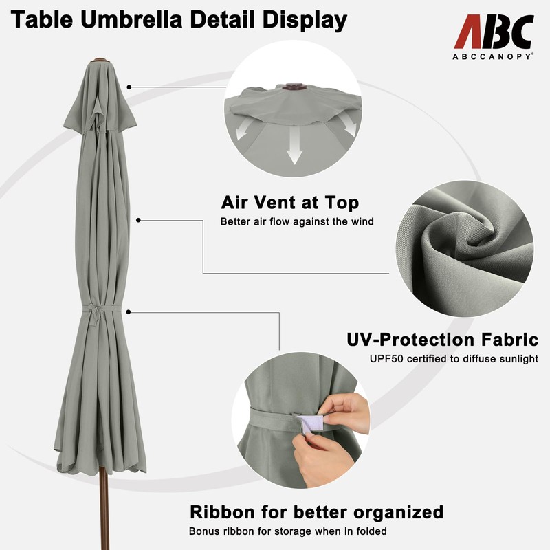 ABCCANOPY 7.5ft Patio Umbrella, Outdoor Table Umbrella with Push Button