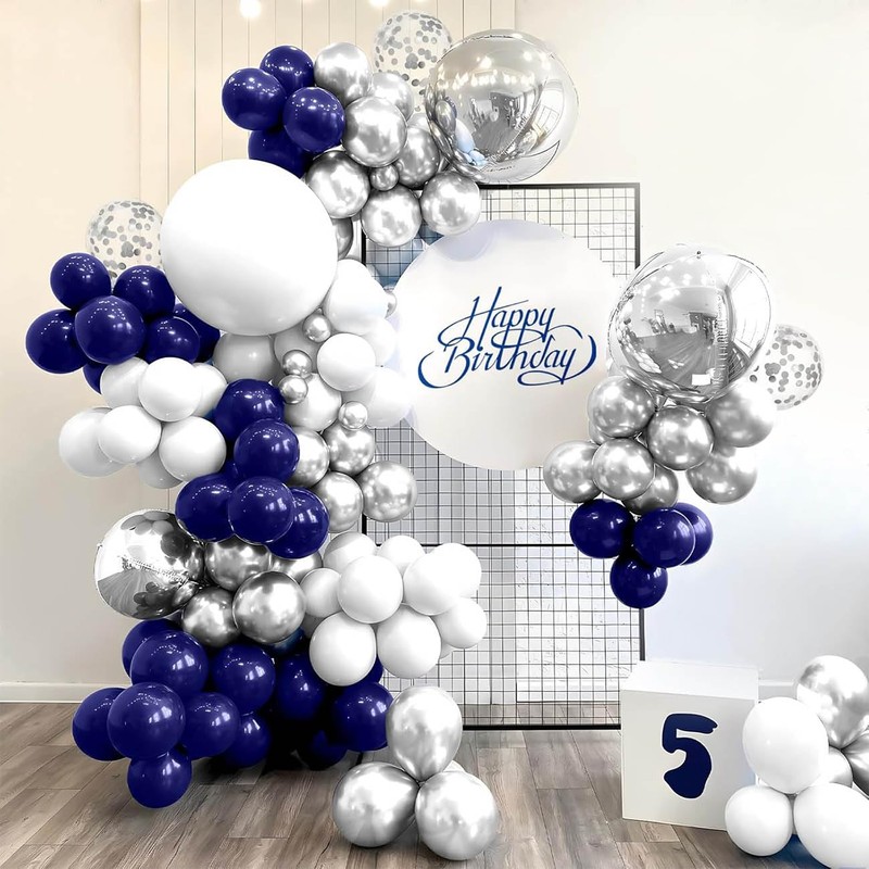 Pack of 50 12 Inch Silver Navy Helium Latex Air