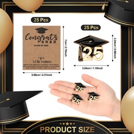 SINCCO 50 Pcs Class Of 2025 Graduation Pins Bulk Enamel Lapel Pins Graduation Souvenirs Cap Badge Pin Graduation Party Favors Gifts for Students, Colleges, Guests, Decoration Accessories